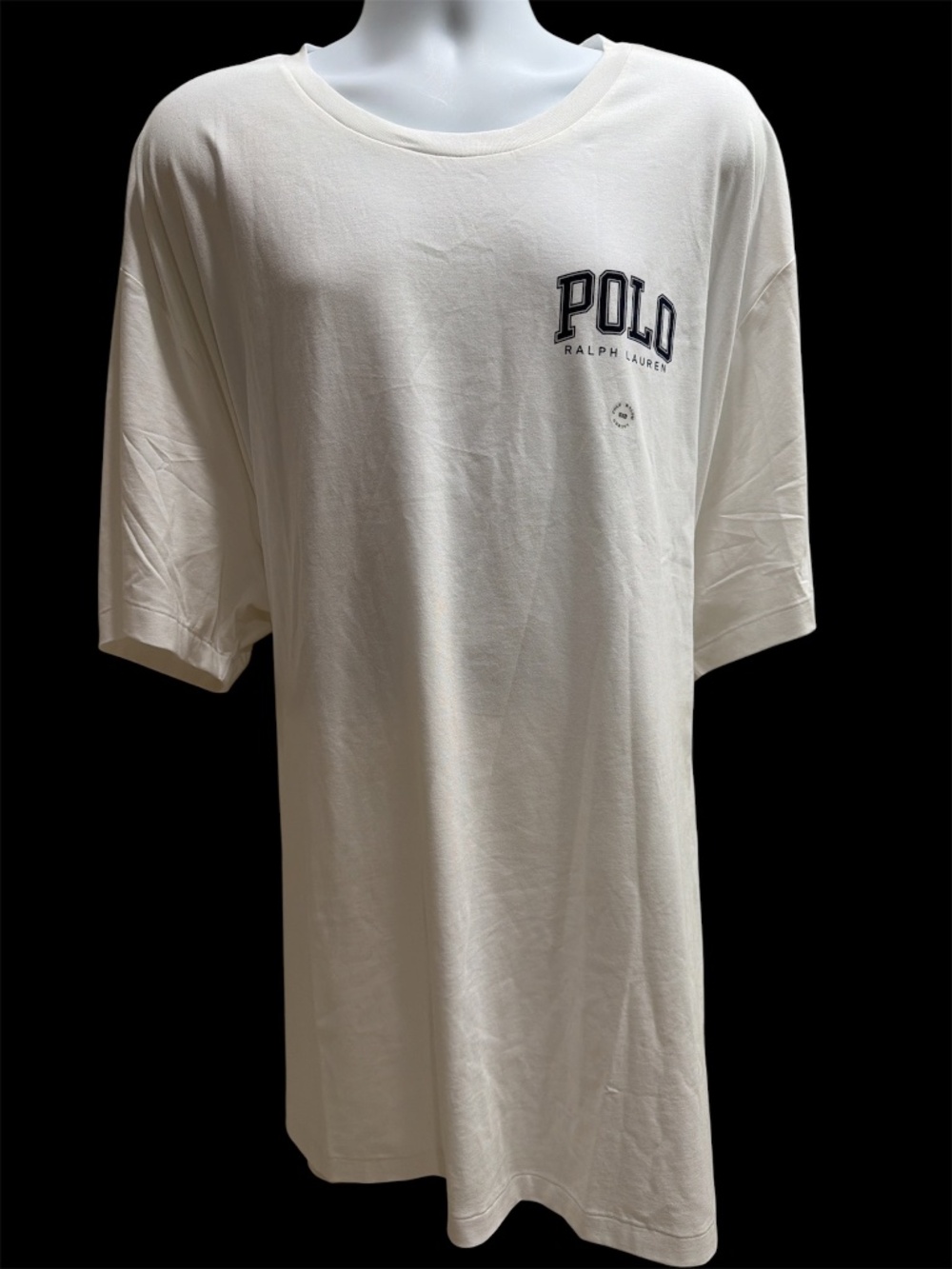 MENS RALPH LAUREN POLO S/S T-SHIRT~5X BIG~WHITE BLUE~NWT BLOCK LETTER NWT